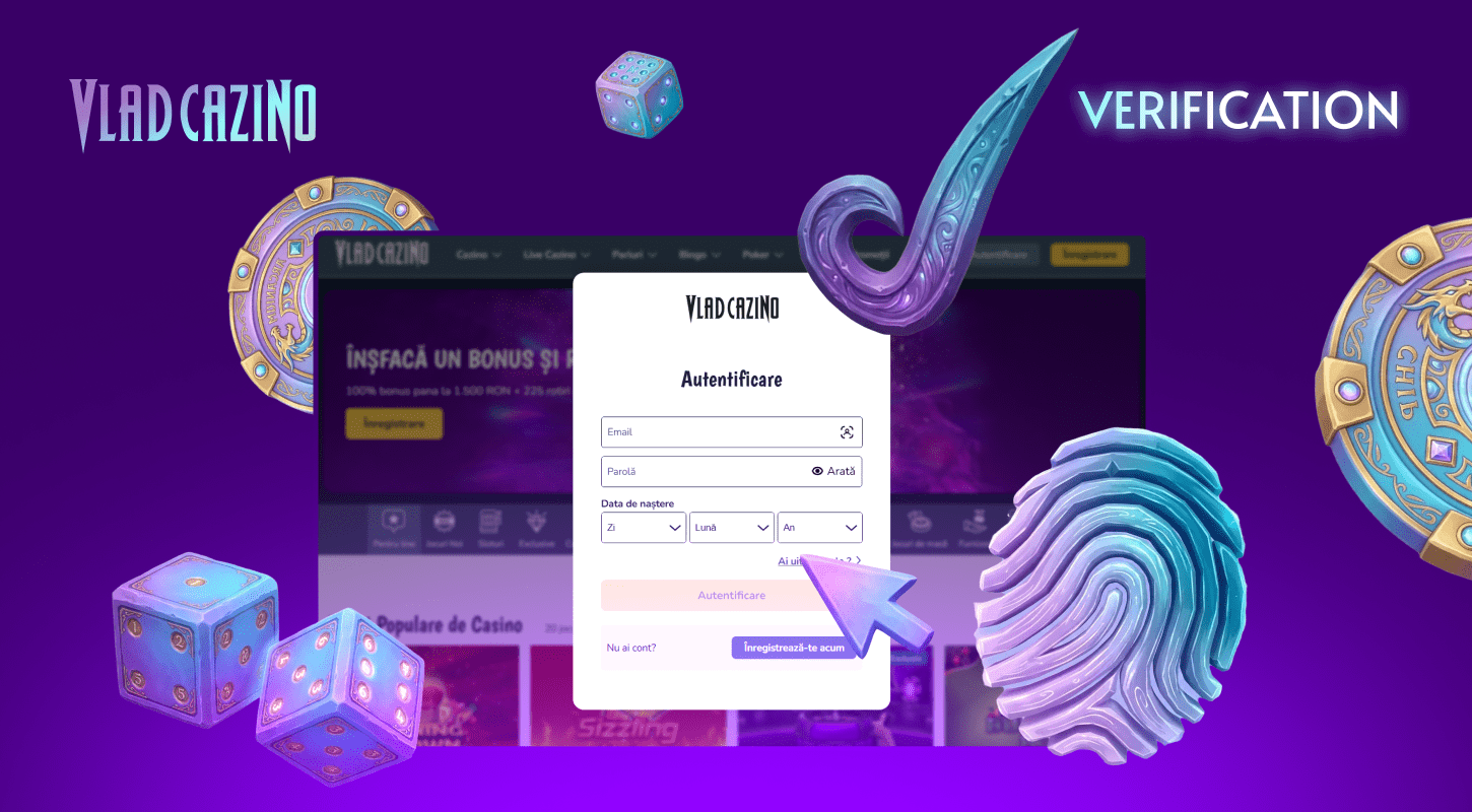 Before playing, you must pass verification in Vlad Cazino UK