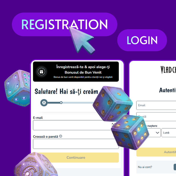 Register easily and simply online with Vlad Cazino