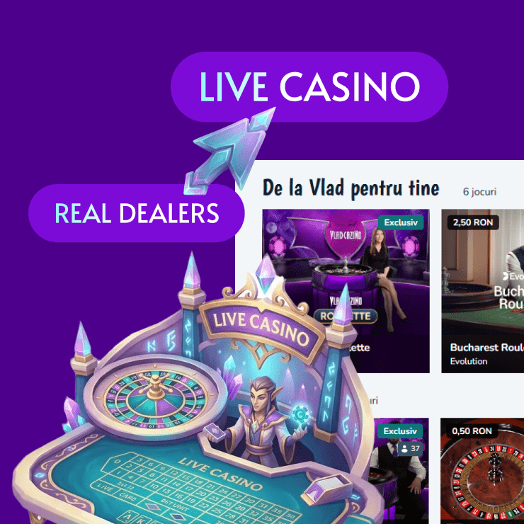 Vlad Cazino offers a collection of gambling games in the Live Casino section