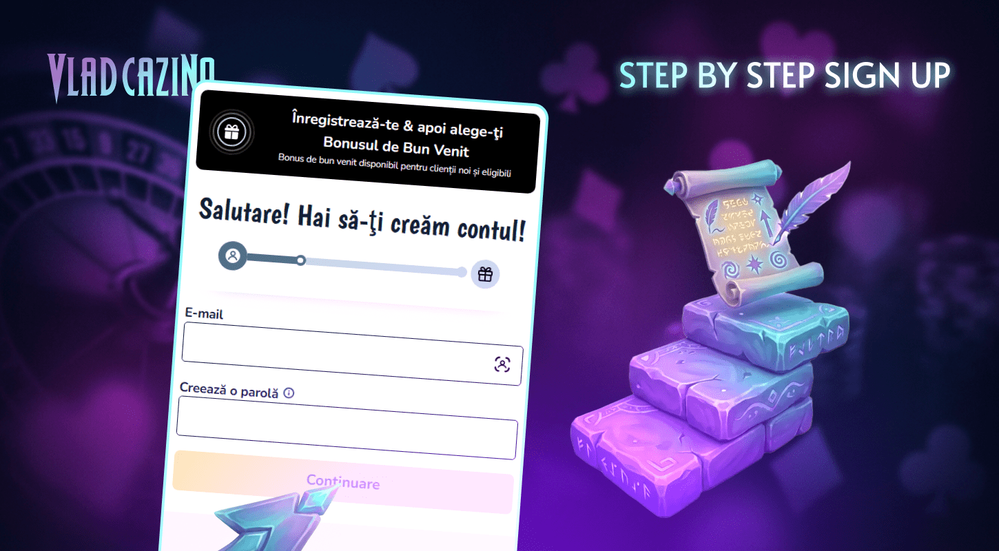 You can register with Vlad Cazino UK in a couple of steps