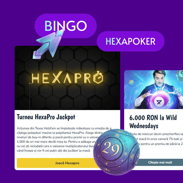 HexaPoker Tournaments & Mobile Bingo Bonus at Vlad Cazino